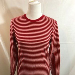 Ralph Lauren red and beige stripe long sleeve top